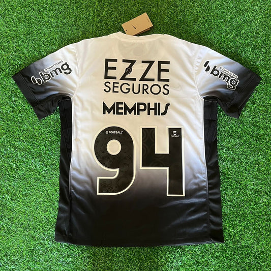 Memphis Depay Corinthians White Black Kit Jersey Trikot Maillot Maglia Camiseta