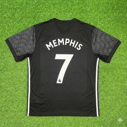 Memphis Depay Manchester United Black Retro Football Jersey Kit