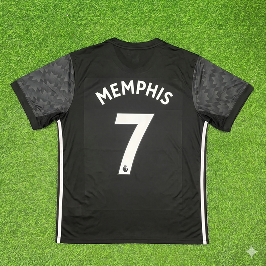 Memphis Depay Manchester United Black Retro Football Jersey Kit