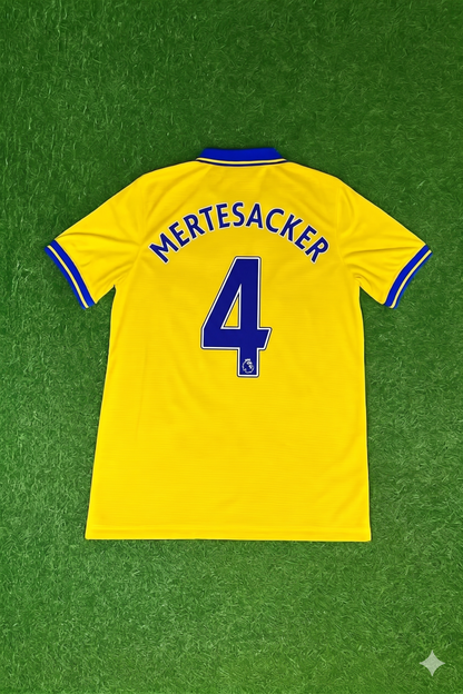 Per Mertesacker Arsenal 2013/2014 Yellow Retro Football Jersey Kit