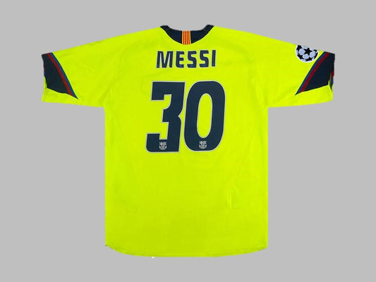 #30 Lionel Messi Barcelona 2005 2006 Green Yellow Retro Jersey Trikot Maillot Soccer Kit