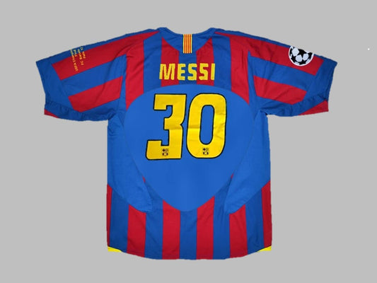 #30 Lionel Messi Barcelona 2006 Final Retro Football Jersey Soccer Kit