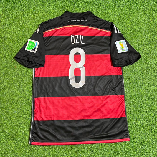 Germany World Cup 2014 Mesut Özil Deutschland Brazil Black Red Retro Football Jersey