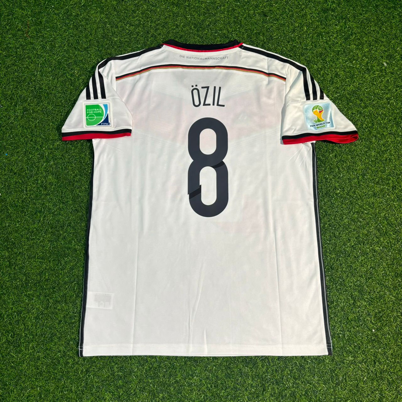 Germany World Cup 2014 Mesut Ozil #8 Champion Home Retro Football Jersey
