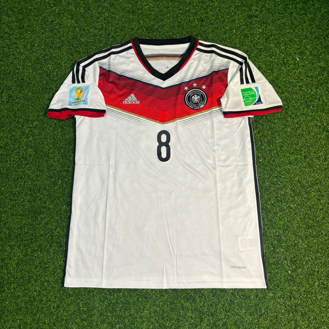 Germany World Cup 2014 Mesut Ozil #8 Champion Home Retro Football Jersey