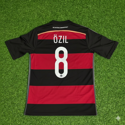 Germany World Cup 2014 Mesut Özil Deutschland Brazil Black Red Retro Football Jersey