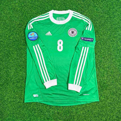 Germany EURO 2012 Mesut Ozil Long Sleeve Green Retro Football Jersey