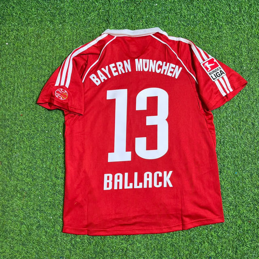 Michael Ballack Bayern Munich 2005 06 Bundesliga Red Home Retro Football Jersey Kit