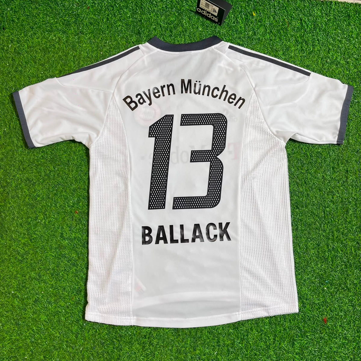 Michael Ballack Bayern Munich 2002-2004 Away White Retro Mailot Football Jersey