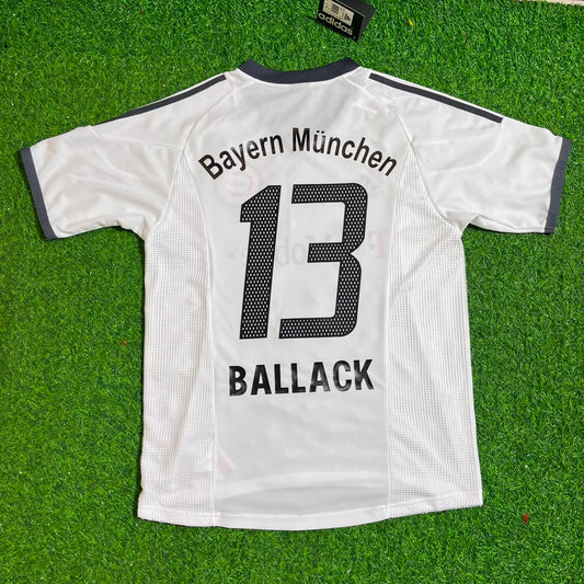 Michael Ballack Bayern Munich 2002-2004 Away White Retro Mailot Football Jersey