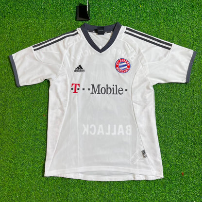 Michael Ballack Bayern Munich 2002-2004 Away White Retro Mailot Football Jersey