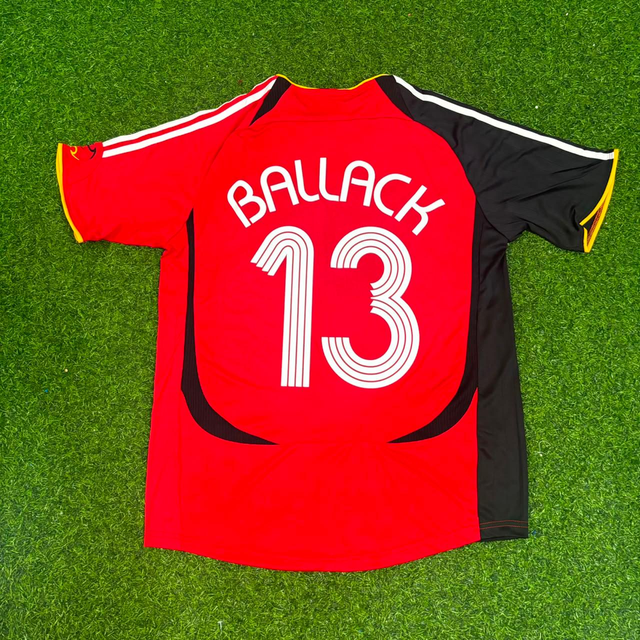Germany World Cup 2006 Michael Ballack Away Red Black Retro Football Jersey