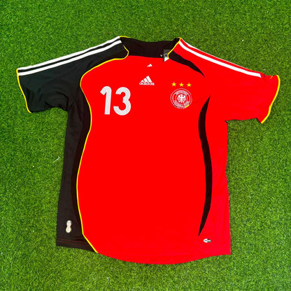 Germany World Cup 2006 Michael Ballack Away Red Black Retro Football Jersey