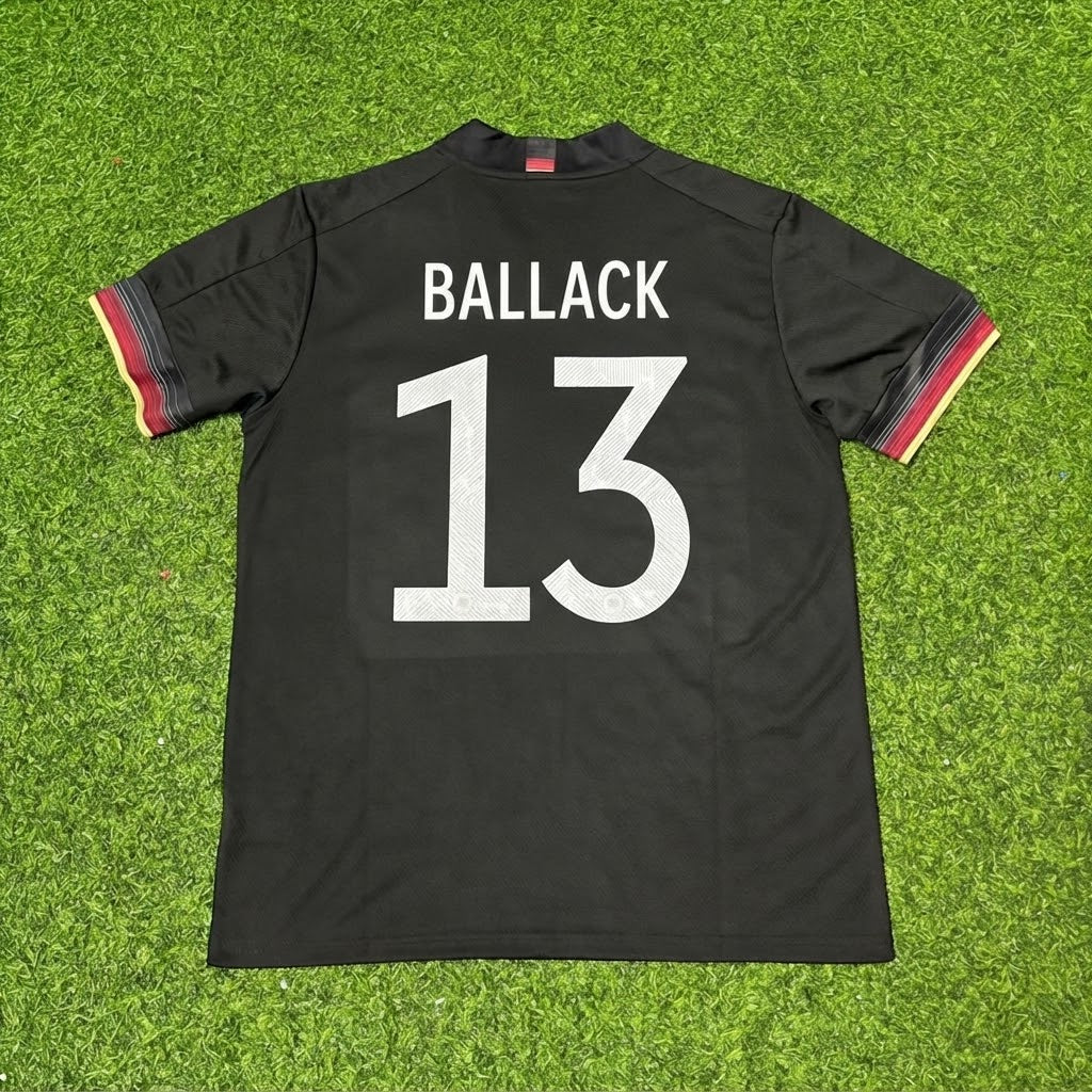 Michael Ballack #13 Germany Black Retro Football Jersey Paradise Edition