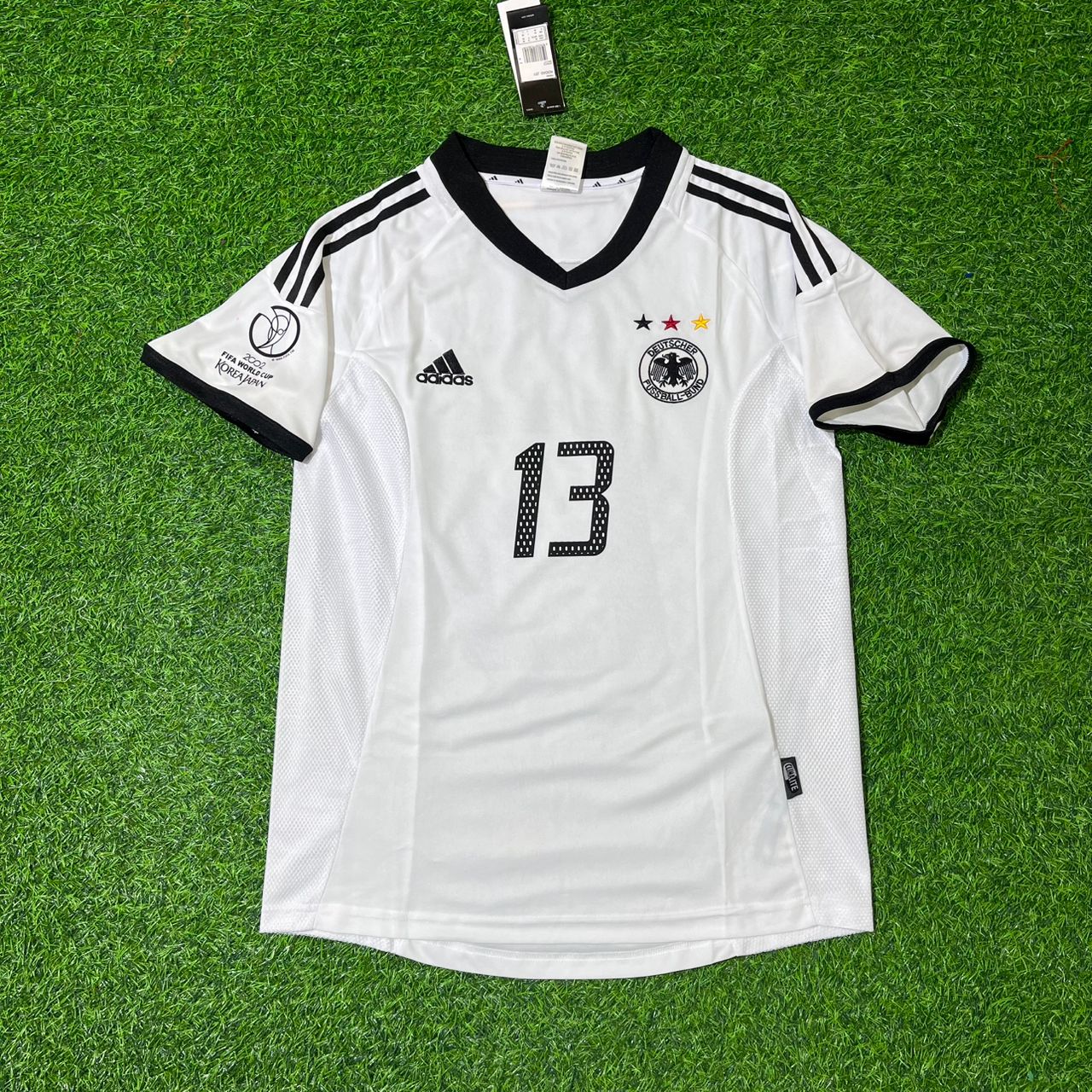 Germany World Cup 2002 Michael Ballack Deutschland Japan Korea White Retro Football Jersey