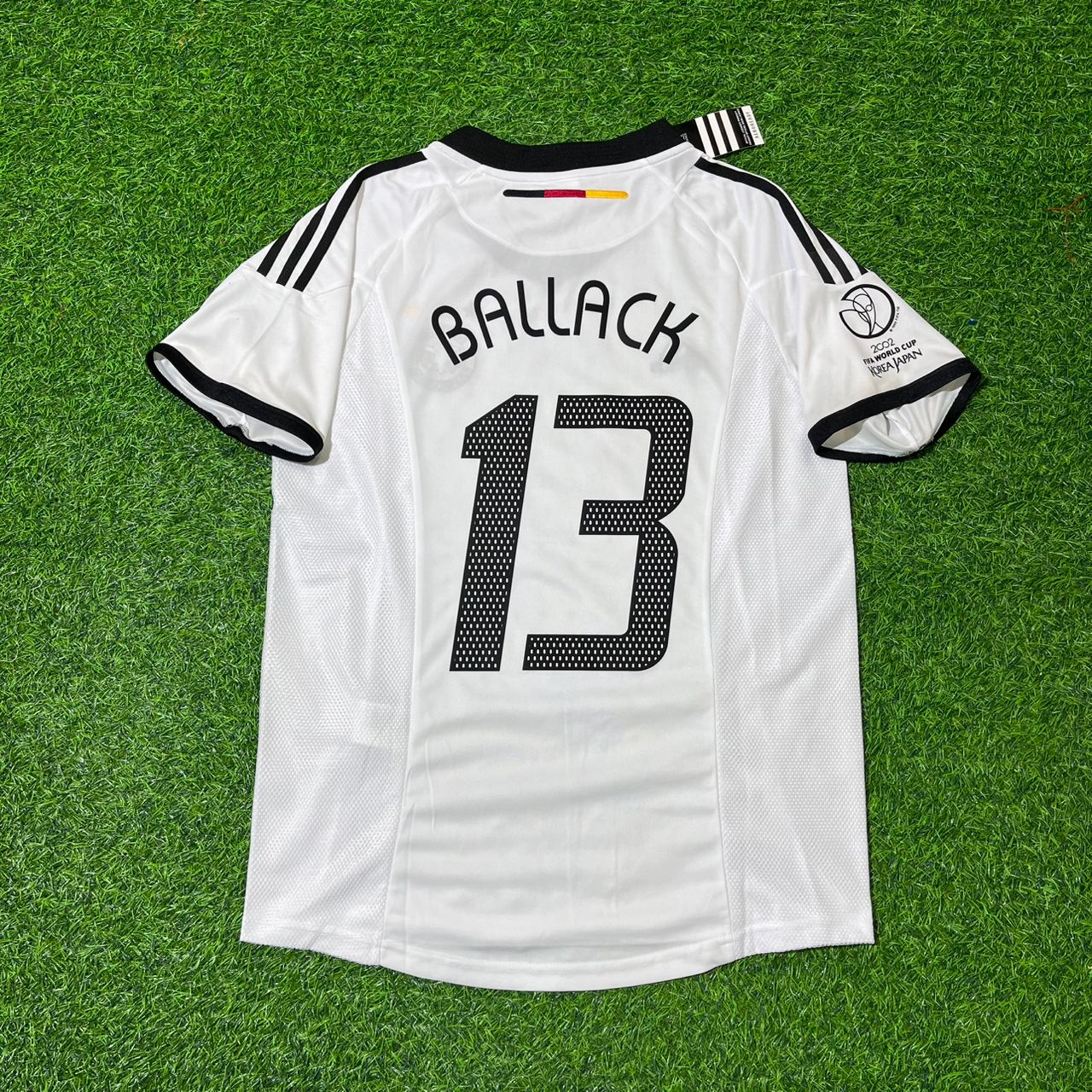 Germany World Cup 2002 Michael Ballack Deutschland Japan Korea White Retro Football Jersey