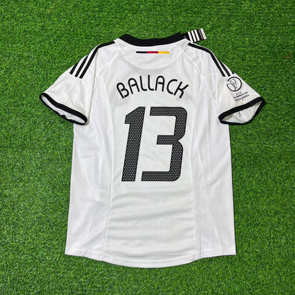 Germany World Cup 2002 Michael Ballack Deutschland Japan Korea White Retro Football Jersey