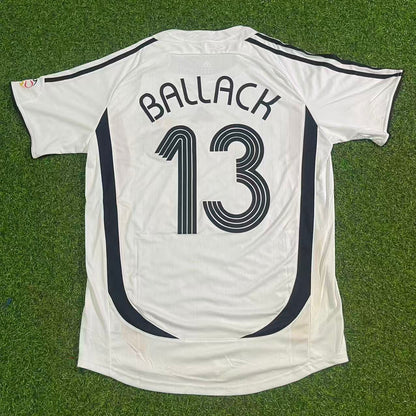 Germany World Cup 2006 Michael Ballack Deutschland White Retro Football Jersey