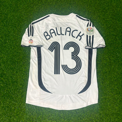 Germany World Cup 2006 Michael Ballack Deutschland White Retro Football Jersey