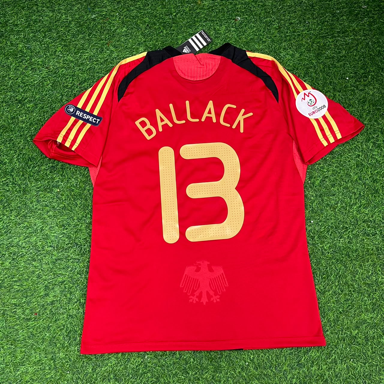 Germany EURO 2008 Michael Ballack Away Red Retro Football Jersey Kit