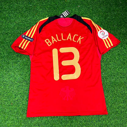 Germany EURO 2008 Michael Ballack Away Red Retro Football Jersey Kit
