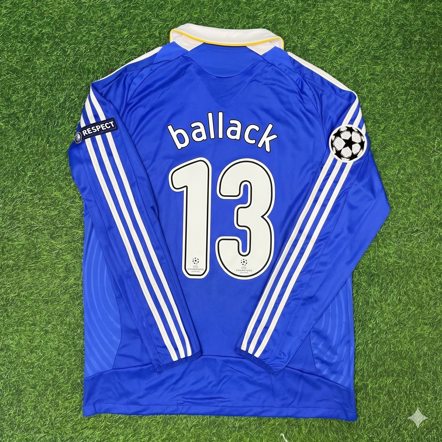 Michael Ballack Chelsea 2008 Champions League Final Long Sleeve Football Jersey Kit