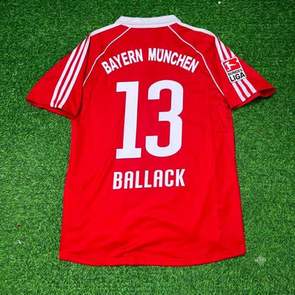 Michael Ballack Bayern Munich 2005 06 Bundesliga Red Home Retro Football Jersey Kit
