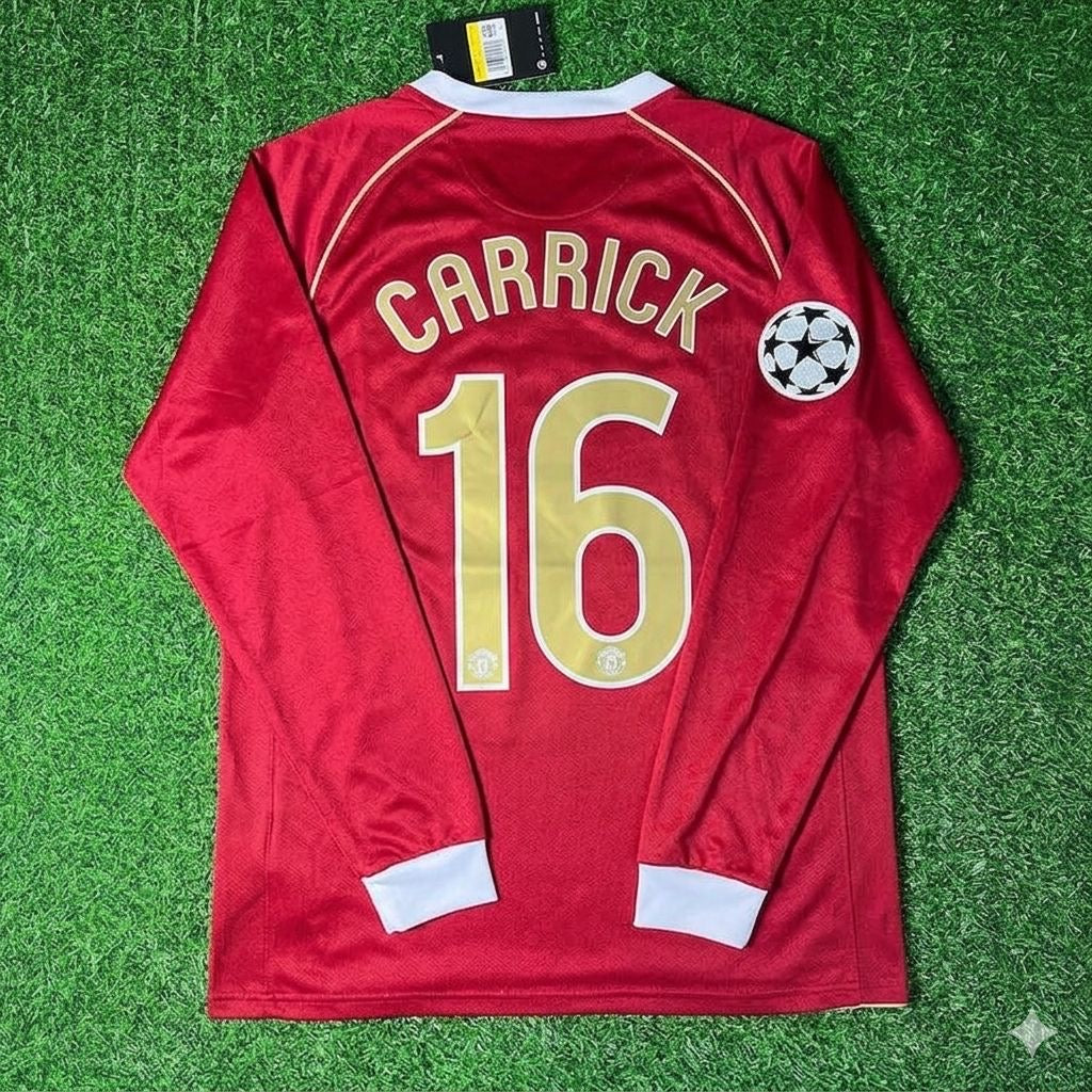 Michael Carrick #16 Manchester United 2006 2007 Red Golden Football Jersey