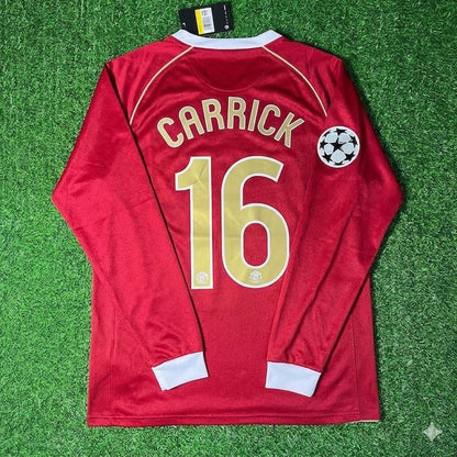 Michael Carrick #16 Manchester United 2006 2007 Red Golden Football Jersey