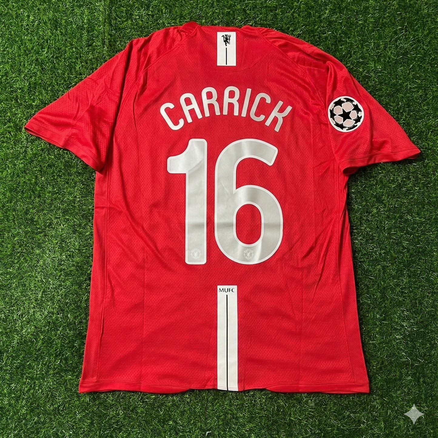 Michael Carrick Manchester United Champions League Final Moscow 2008 Retro Red Football Shirt Jersey