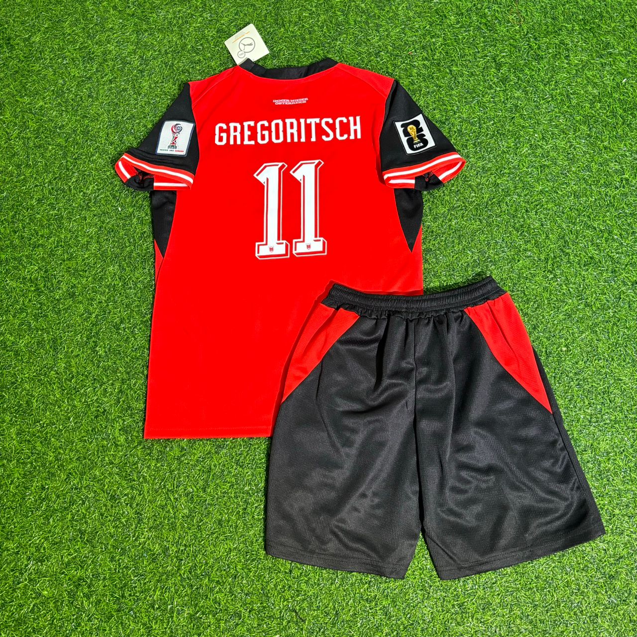 Austria World Cup 2026 Michael Gregoritsch 11 Kids Football Jersey Kit