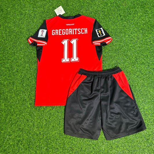 Austria World Cup 2026 Michael Gregoritsch 11 Kids Football Jersey Kit