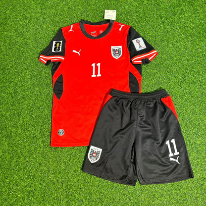 Austria World Cup 2026 Michael Gregoritsch 11 Kids Football Jersey Kit