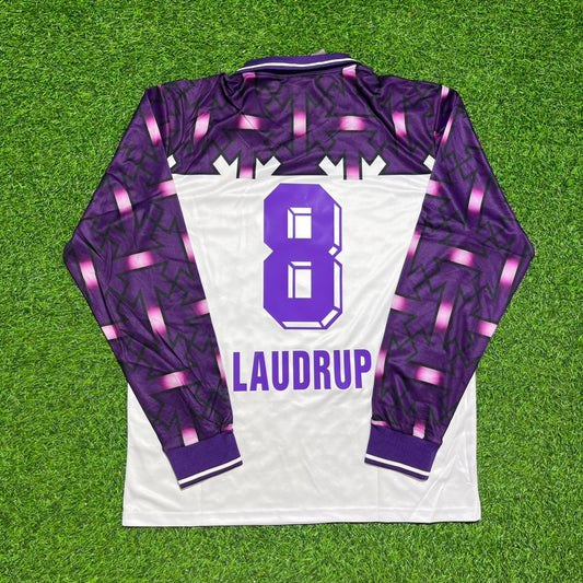 Michael Laudrup #8 Fiorentina 1992 1993 Away Purple Retro Vintage Football Jersey