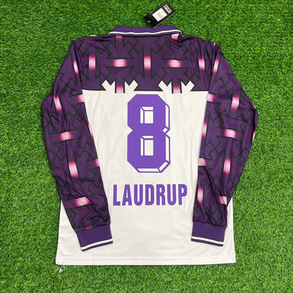Michael Laudrup Fiorentina 92/93 Season Purple Retro Football Jersey Kit