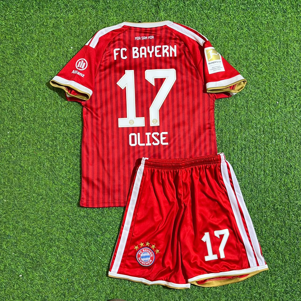 Bayern Munich 2027 Michael Olise #17 Bundesliga Championship Patch Kids Football Jersey