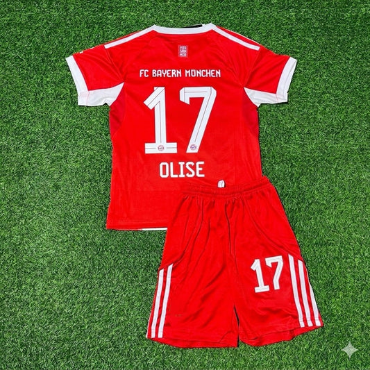 Michael Olise #17 Bayern Munich 2025/26 Home Kids Football Jersey Kit