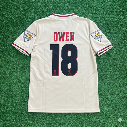 Michael Owen Liverpool 1996 1997 Retro Away White Retro Football Jersey
