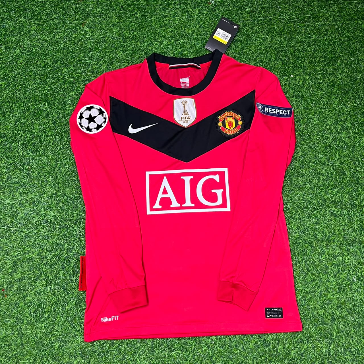 Michael Owen #7 Manchester United 2009-2010 Retro Long Sleeve Football Jersey Kit