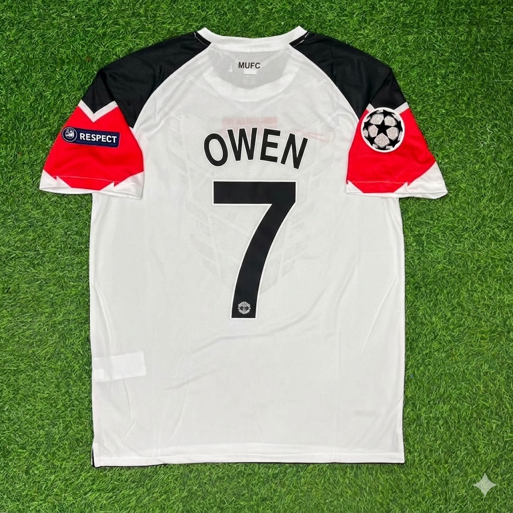 Michael Owen #7 Manchester United 2011 Champions League Final White Football Jersey Kit