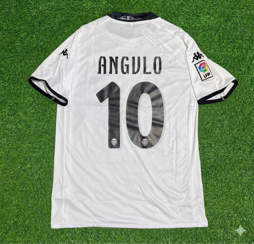 Miguel Ángel Angulo #10 Valencia White Retro Football Jersey Kit