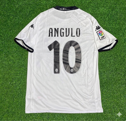 Miguel Ángel Angulo #10 Valencia White Retro Football Jersey Kit