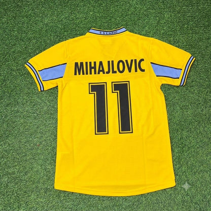 Sinisa Mihajlovic Lazio 1998-2000 Yellow Retro Football Jersey Kit