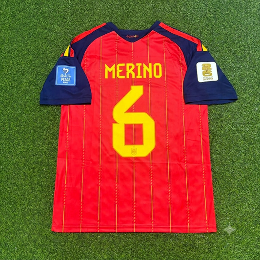 Spain World Cup 2026 Mikel Merino #6 Home Football Jersey