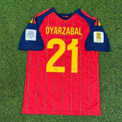 Mikel Oyarzabal #21 Spain Two Star 2026 World Cup Champions Home Football Jersey