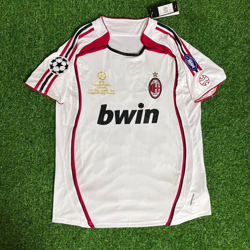 Milan 2007 Final Athene Champions League Final White Retro Football Jersey Kit