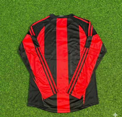 AC Milan 2010-2011 Home Long Sleeve Retro Football Jersey Kit