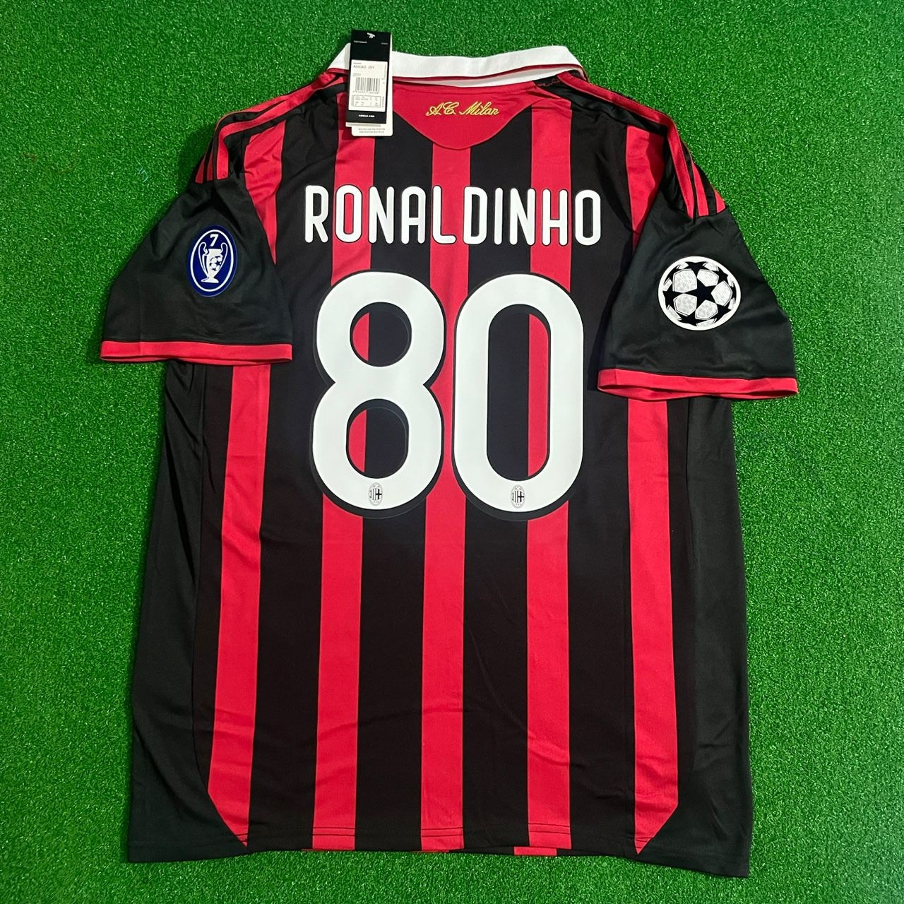 Ronaldinho Gaúcho 80 - AC Milan 2009 2010 Red Black Football Jersey Kit