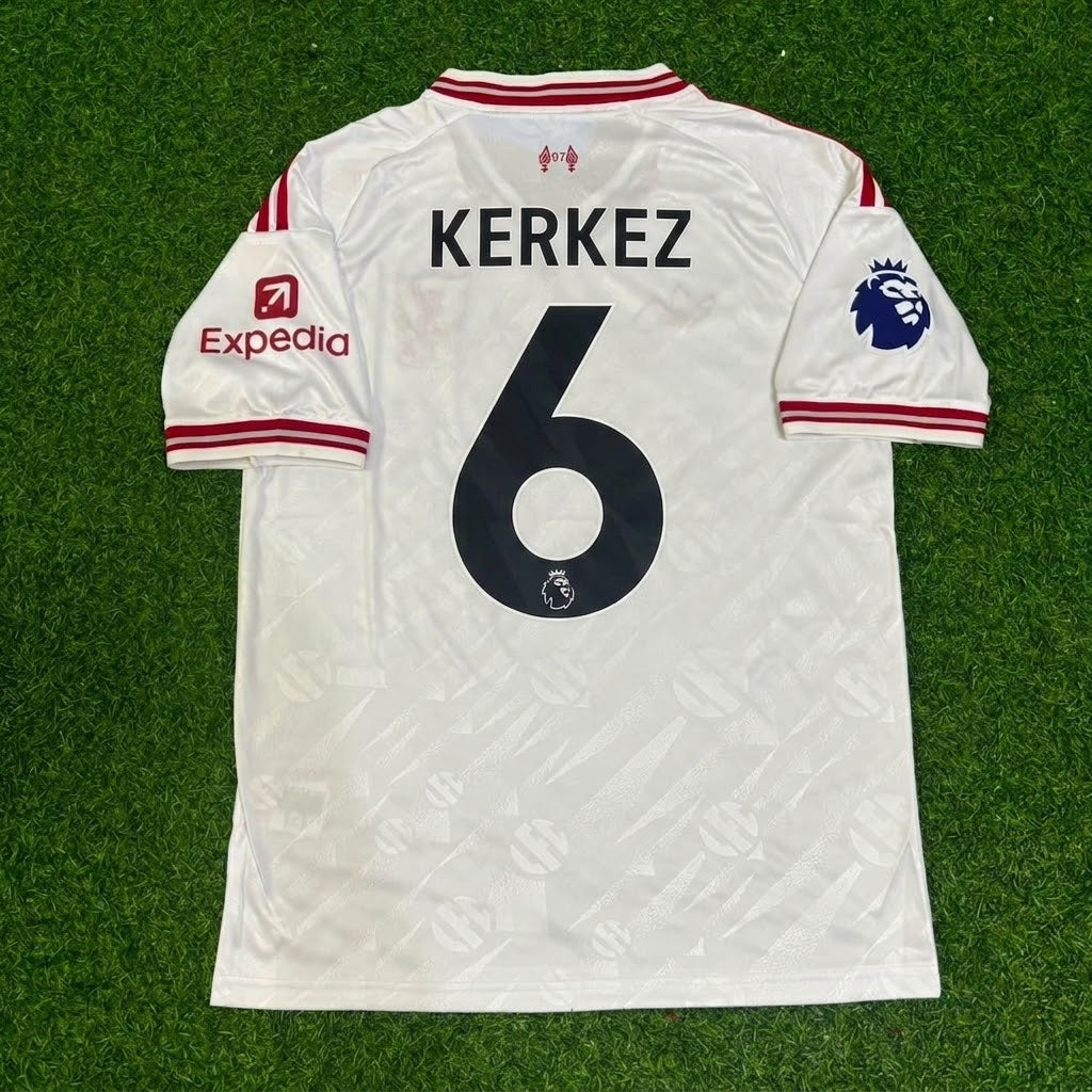 Milos Kerkez #6 Liverpool 2027 White Away Football Jersey