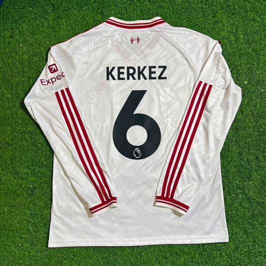Milos Kerkez #6 Liverpool 2027 Long Sleeve Away White Football Jersey
